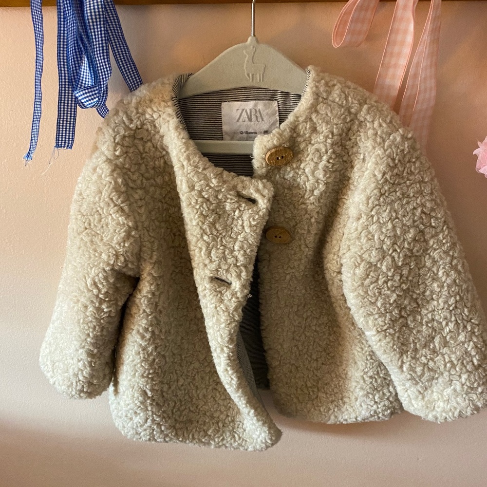 Zara Faux Sherpa Jacket 12/18 months